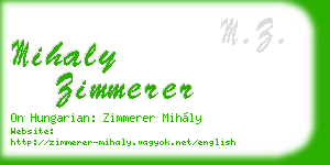 mihaly zimmerer business card